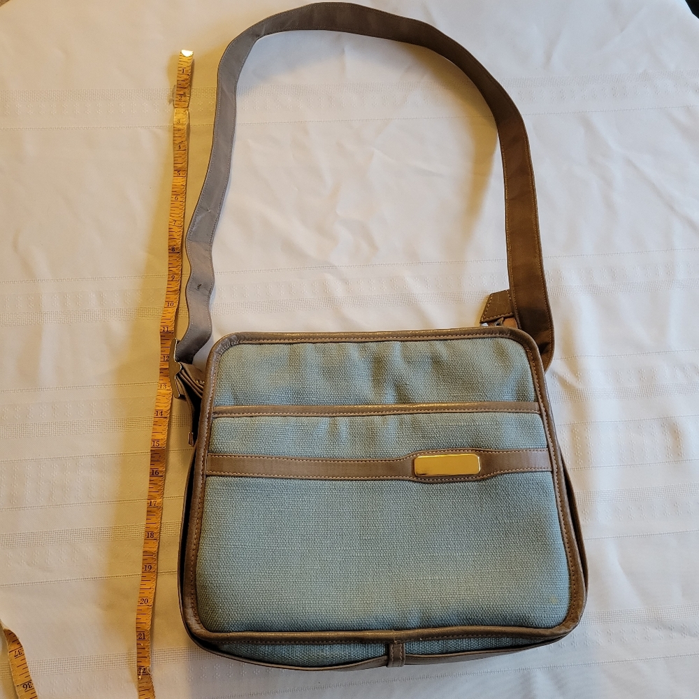 Vintage Mary Ann Rosenfeld Women's Blue and Brown Handbag Purse - Picture 3 of 14
